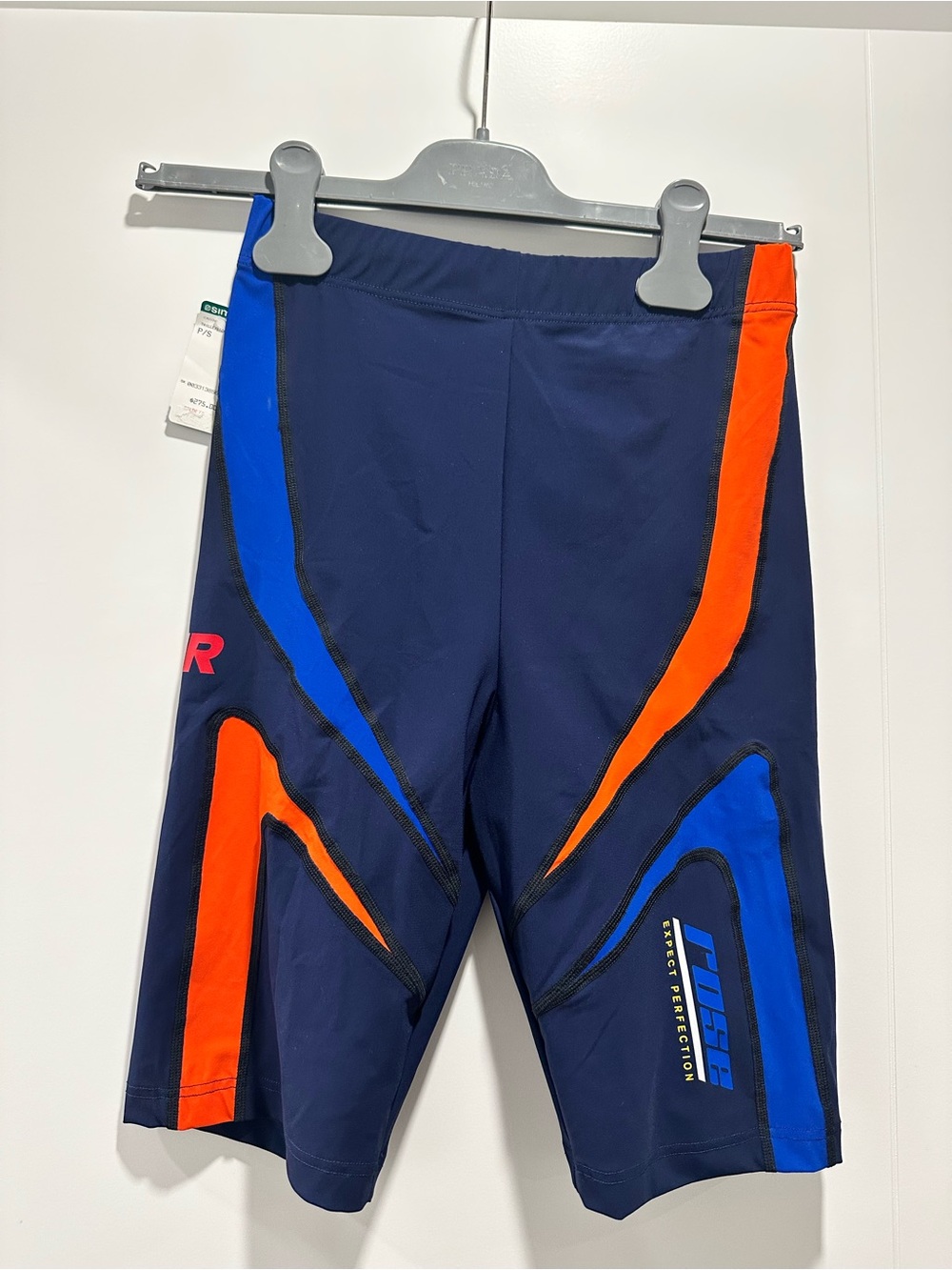 Martine Rose Navy Shorts with Orange & Blue Panels